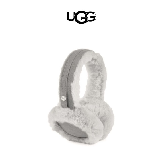 UGG Accessories Ugg Real Fur Shearling Suede Earmuffs In Cream And
